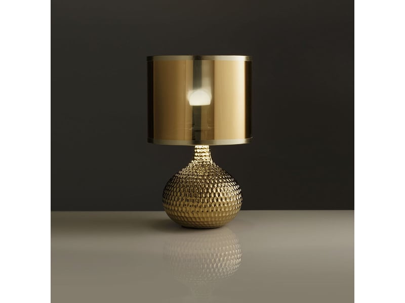  Lampe de table en céramique avec abat-jour pvc seronda - or  - Conforama B
