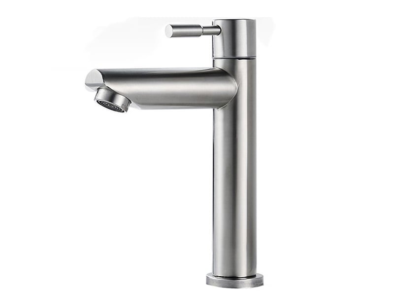 Robinet de salle de bain, eau froide uniquement, hauteur du bec 12 cm, robinet lave-mains eau froide en acier inoxydable SZPA301944JJZJ - Conforama A
