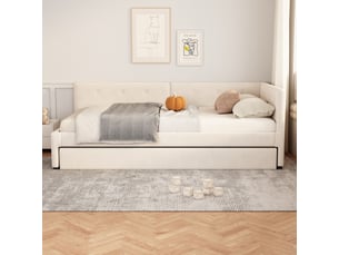 Lit banquette 90x200 cm <strong>OXEZA</strong>  <strong></strong> coloris beige