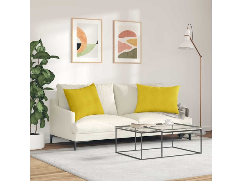  Lot de 2 coussins de canapé, coussins décoratifs jaune 70 x 50 cm cf59108  - Conforama D