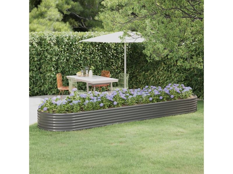  Jardinière - lit surélevé de jardin acier galvanisé 396x100x36cm gris  - Conforama B