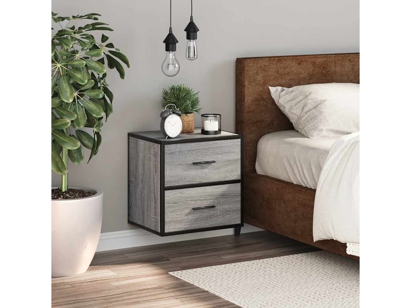  Table de chevet - cabinet de chevet - table de nuit murale sonoma gris 40x31x39,5 cm  - Conforama B