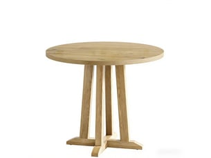 Table de salle à manger ronde pour 2 à 4 personnes, pieds réglables, style rustique en bois marron, diamètre 80 cm