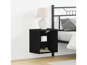 Étagère flottante, armoire de rangement avec lumière led noir 40 x 28,5 x 40 cm cf41638