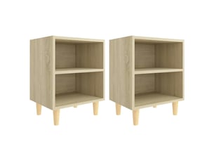 Lot de 2 tables de chevet - cabinet de chevet - table de nuit pieds en bois chêne sonoma 40x30x50 cm