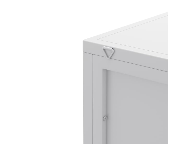 Armoire d’angle 56*42.5*110cm en métal et verre trempé avec porte et étagères blanche chicfurn - Conforama E