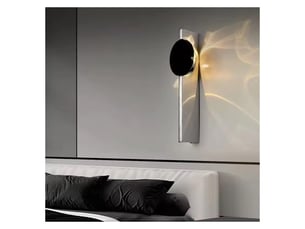 Pplique murale rotative en acier inoxydable – jeu d'ombre et lumière, pour salon, chambre et ambiance-modèle 3 - 33 cm