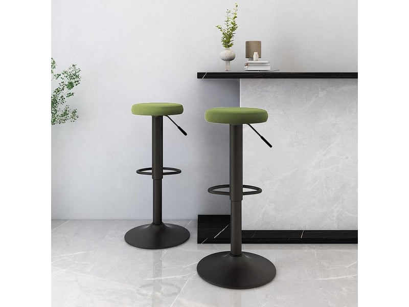  Lot de 2 tabouret de bar, chaise de bar vert clair velours shl13650  - Conforama B