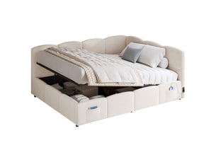 Lit banquette 140x190 cm    coloris beige