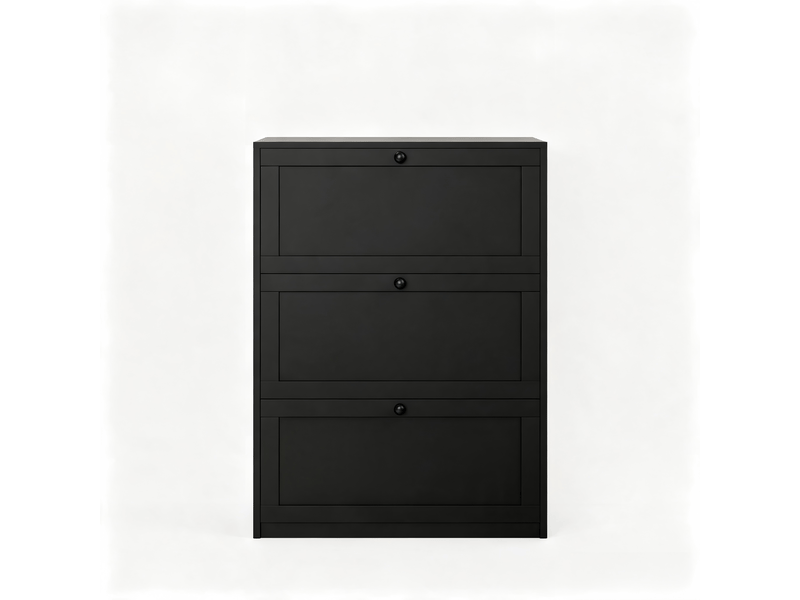  Étagère à chaussures étroite, meuble à chaussures 80x24x116cm (noir)  - Conforama A