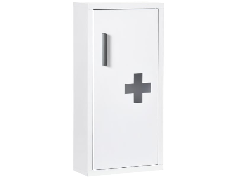  Armoire à pharmacie blanche, 3 compartiments, fermeture magnétique, 40x15x53,5 cm  - Conforama A
