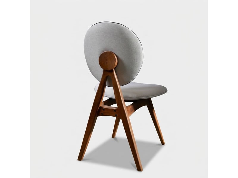 Lot de 2 chaises de salle à manger rembourrées en lin et bois touch - Conforama C