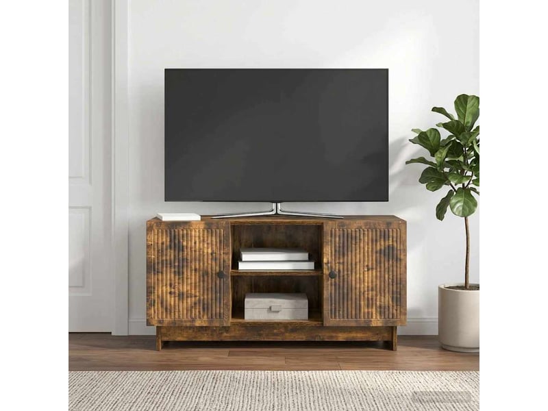  Meuble tv - banc tv - meuble de rangement 102 x 34,5 x 50 cm chêne fumé bois d'ingénierie  - Conforama B