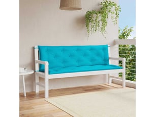 Lot de 2 coussins de banc de jardin, coussins d'assise turquoise 150x50x7 cm tissu cf58702