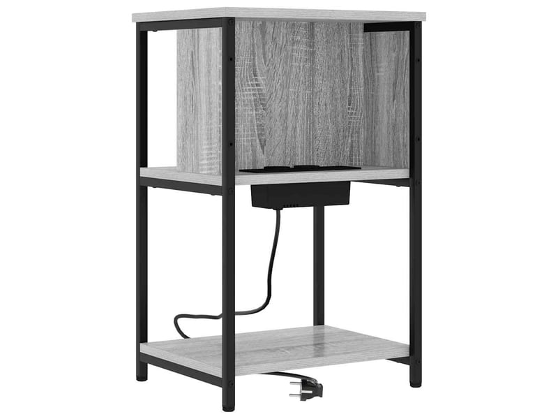  Table de chevet - cabinet de chevet - table de nuit 2 pièces gris sonoma 38 x 31 x 61 cm  - Conforama D