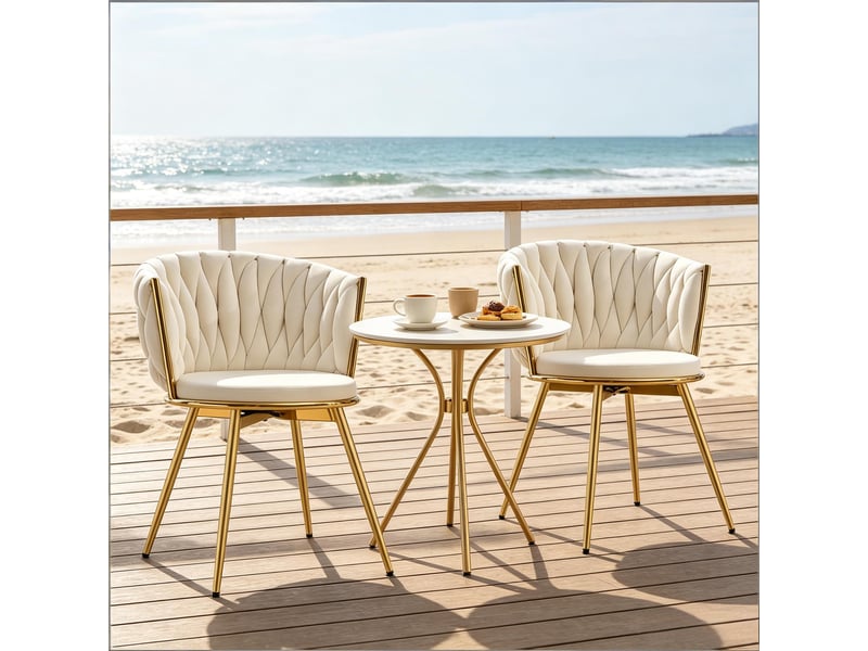  Chaises élégance lot de 2, cuisine, siège large, pivotantes, dossier rembourré confortable  - Conforama B