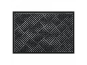 Paillasson sergé noir 75x45 cm, très absorbant et durable, poils longs, idéal pour parquet et sols sensibles