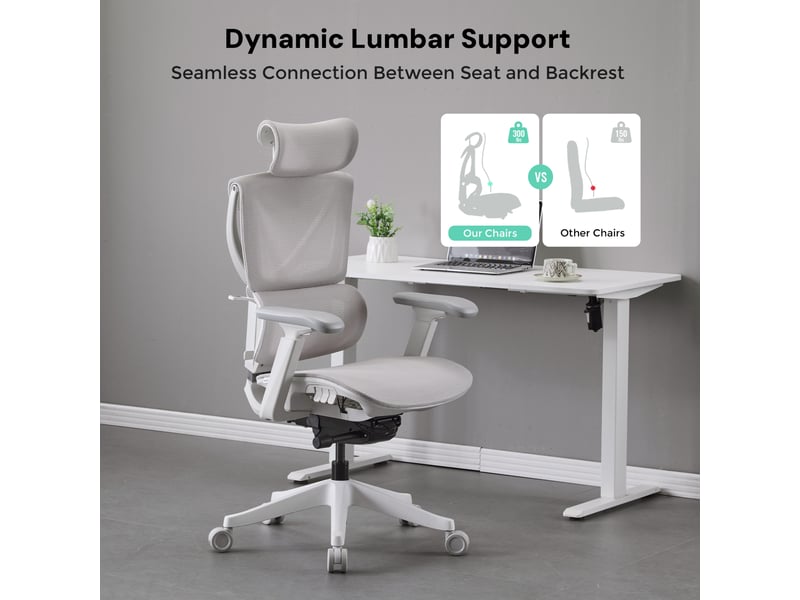  Fauteuil de bureau ergonomique 70,6x70,6 cm – gris – réglage à trois boutons et accoudoirs 3d  - Conforama D