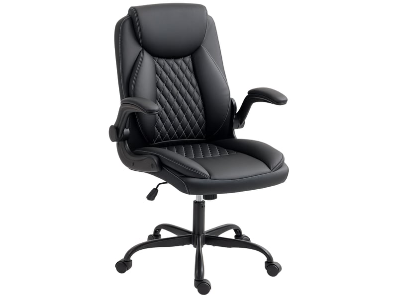 Fauteuil de bureau ergonomique, chaise bureau, polyuréthane, 67x65x110cm, noir - Conforama A