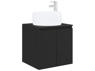Vanité de lavabo mural, meuble de rangement noir 49.5x44.5x66 cm