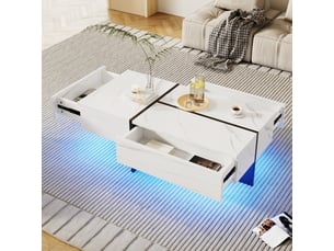 Table basse rectangulaire coloris blanc <strong></strong> <strong></strong>