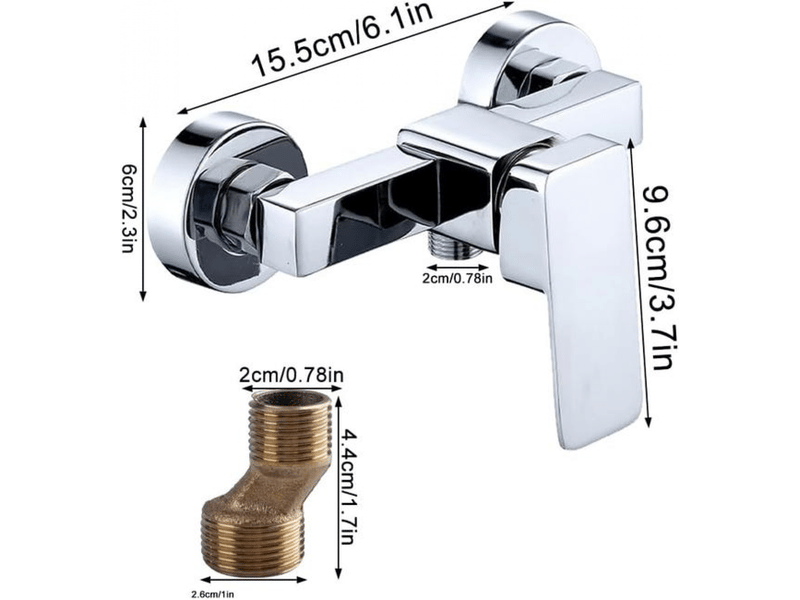  Mitigeur de douche monocommande mitigeur de douche mural filetage g12 convient à un usage résidentiel et commercial  - Conforama B