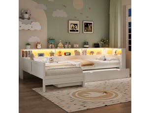 Lit gigogne 90x200 cm <strong></strong> <strong>Morn Vibe</strong> coloris blanc