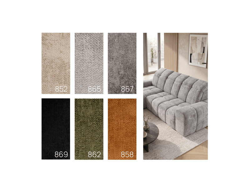 Canapé d'angle gauche relax krabi avec coffre tissu kiara gris foncé KRABI-M-KIA867-L - Conforama E