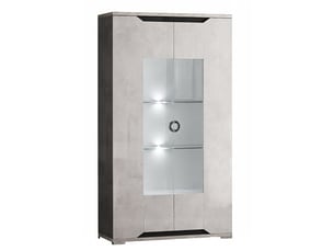 Vitrine coloris gris 4 étagère(s) <strong>ALTOBUY</strong> <strong>LIBECCIO</strong> - 104 cmx185 cm