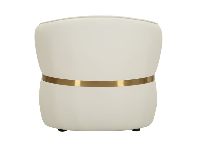  Fauteuil design minsk 86cm blanc &amp; or  - Conforama E