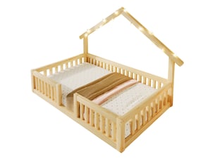 Lit cabane 90x200 cm <strong>MODENVIE</strong>  <strong></strong> coloris naturel
