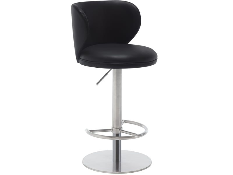  Tabouret de bar 52.5x52.5x116 cm pivotant réglable en hauteur métal noir  - Conforama A