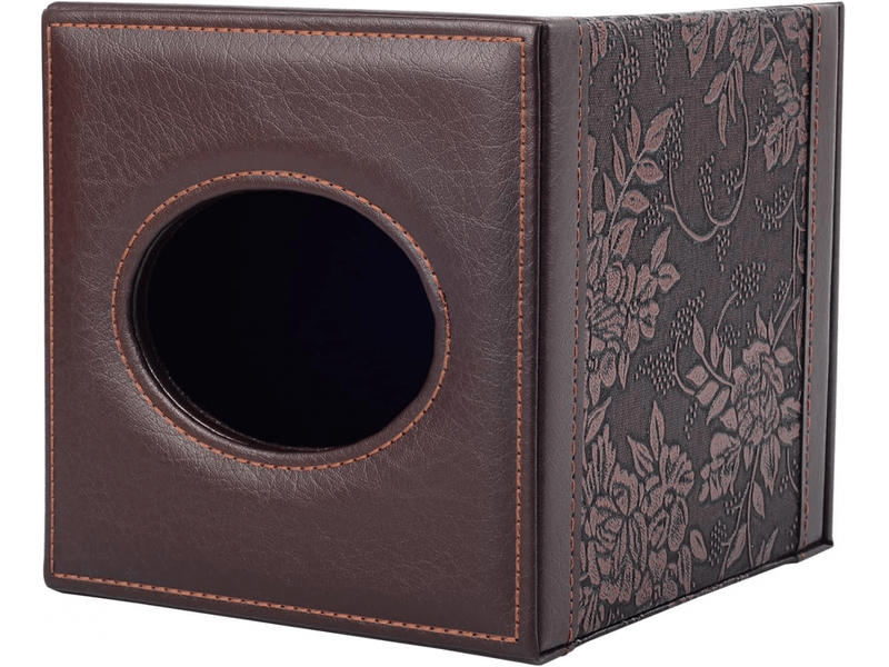  Étui carré en cuir pour boîte à mouchoirs - avec fond magnétique, pour la maison et le bureau - 1 pièce, 16×14×14cm (motif antique)  - Conforama C
