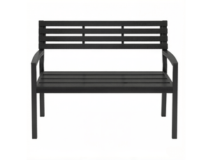 Banc de jardin 115x55x85 cm avec dossier et accoudoirs métal noir