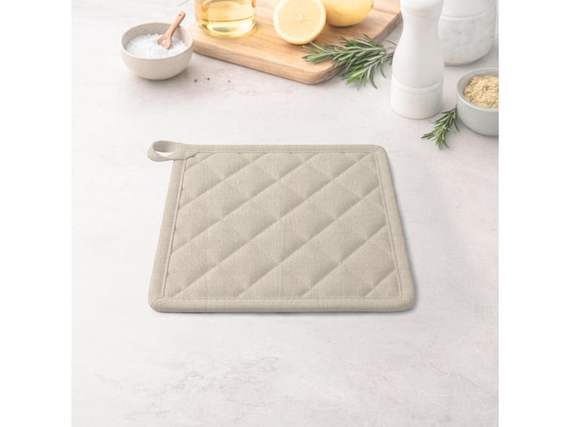  Manique en coton 20x20 cm chambray lin, par soleil d'ocre  - Conforama A