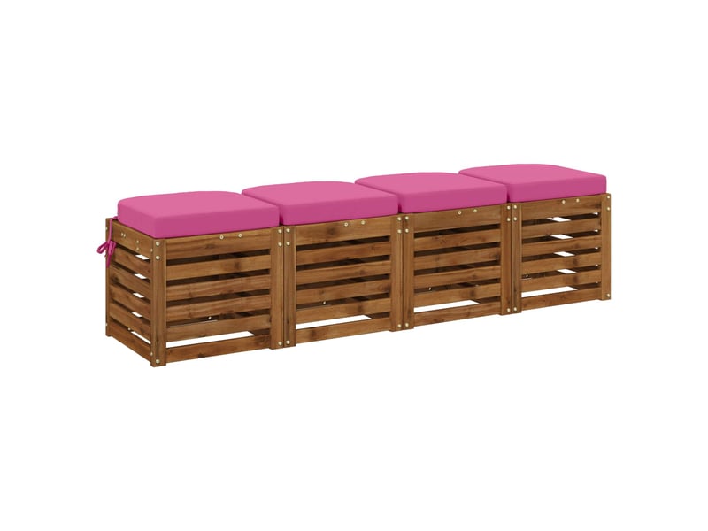 Lot de 4 coussins de siège, coussins d'assise soest 100 % polyester rose cf60796 - Conforama C