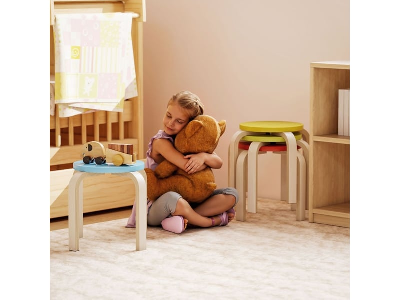  Chaise empilables patins feutre contreplaqué de bouleau laqué multicolore  - Conforama B