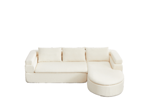 Canapé d'angle droit fixe <strong>STILVORA</strong> <strong></strong> 3 places Tissu beige