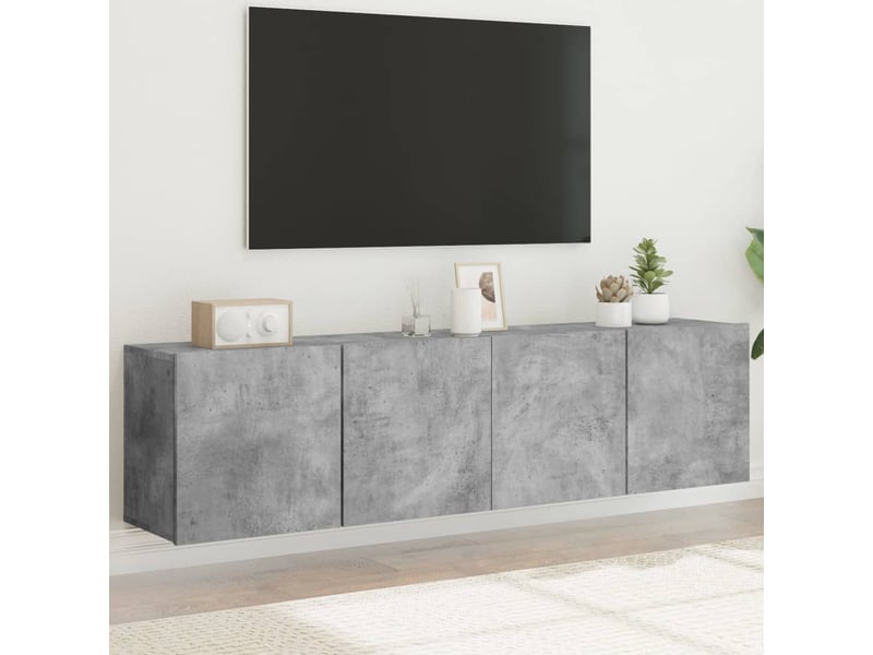  Meubles tv - banc tv - meuble de rangement muraux 2 pcs gris béton 80x30x41 cm  - Conforama B