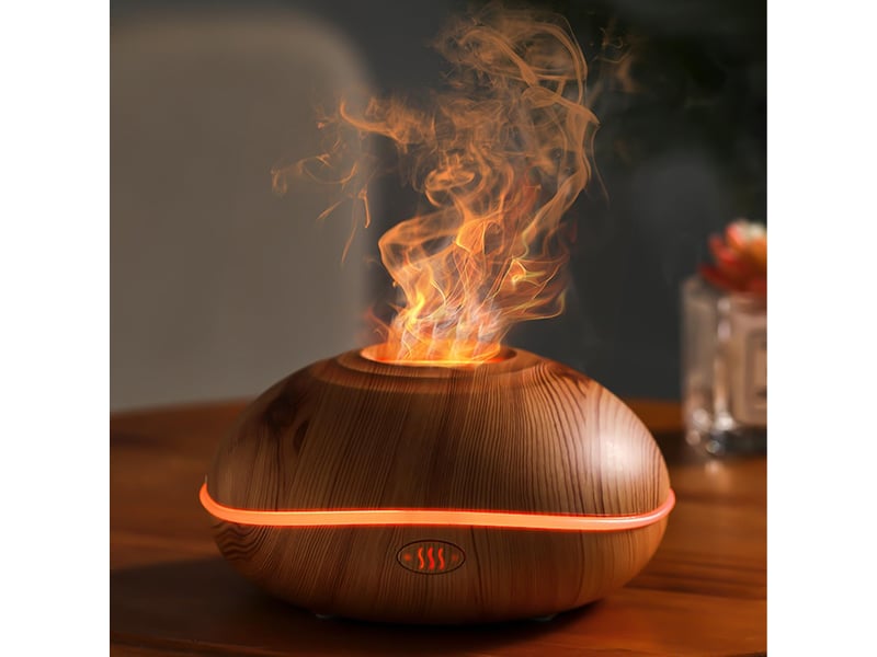  Diffuseur d'huiles essentielles à effet flamme – 7 couleurs  - Conforama B