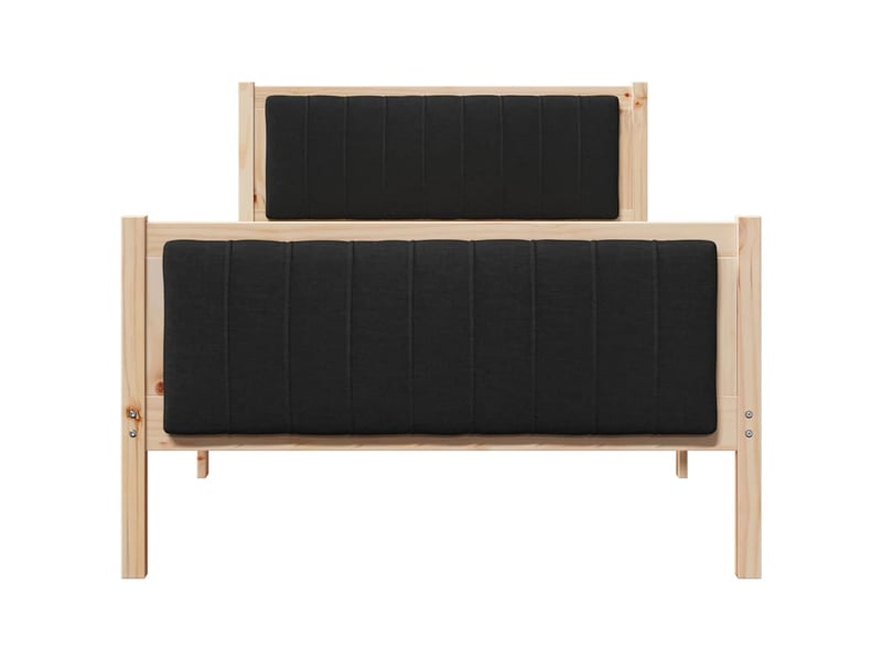  Lit simple- lit adulte -  cadre de lit marron et noir 100 x 200 cm bois massif en pin  - Conforama D