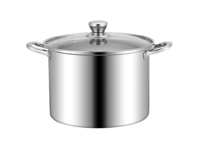 Marmite traiteur avec couvercle en acier inoxydable – argenté, 22.2x17.4cm - Conforama A