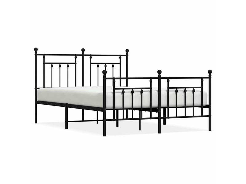  Lit double- lit adulte -  cadre de lit métal sans matelas avec pied de lit noir 150x200cm  - Conforama A