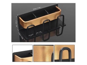 Mur - support de brosse à dents en aluminium, or noir, adhésif, aucun forage nécessaire