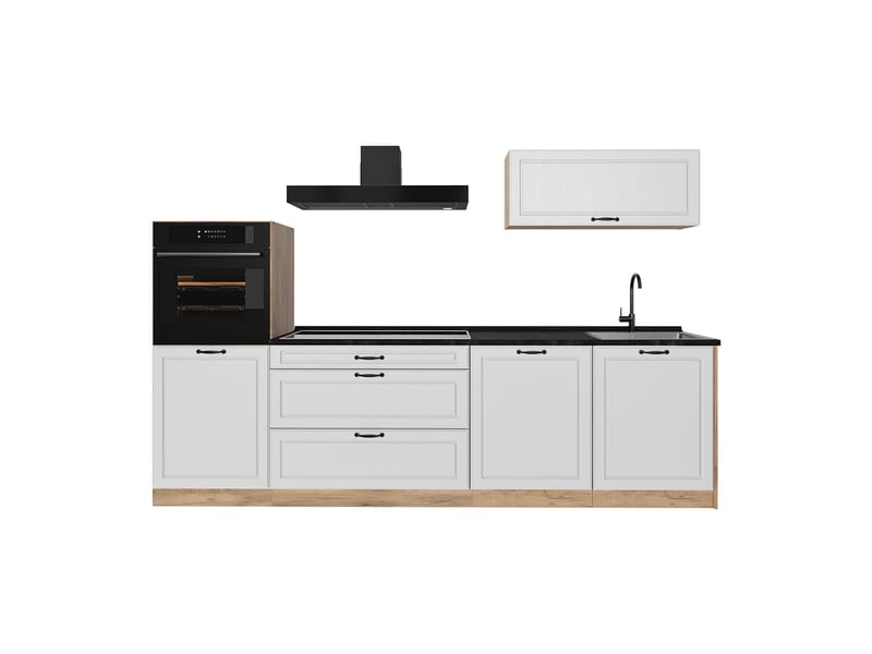  Vicco cuisine, blanc campagnechêne doré, 280cm sans plan de travail  - Conforama A