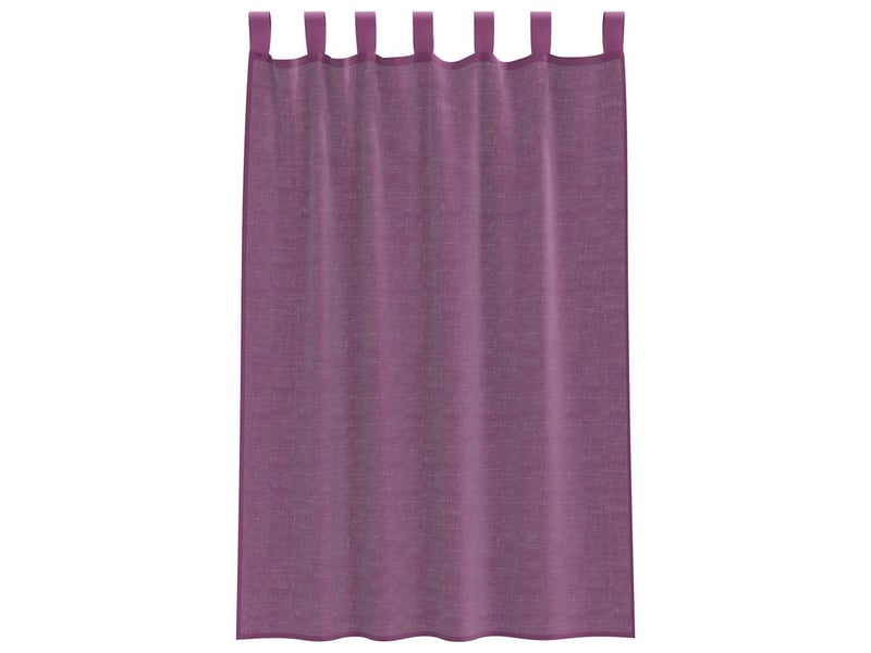  Lot de 2 rideaux en voile, voilages avec boucles violet 140x175 cm cf44337  - Conforama D