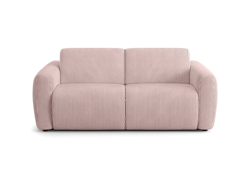  Canapé droit convertible 3 places en velours côtelé rose pâle - ouverture express - suzie Suzie - Conforama A