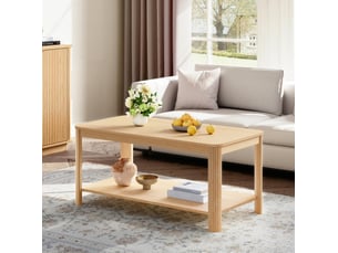 Table basse rectangulaire coloris naturel HOMVRA - 51 cmx100 cm