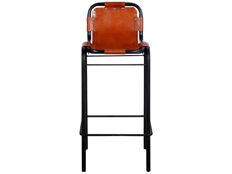  Lot de 2 tabouret de bar, chaise de bar cuir véritable shl84327  - Conforama C