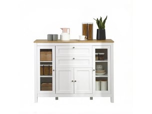 Buffet 4 porte(s)  2 tiroir(s) OKWISH  - 120 cm coloris bicolore 